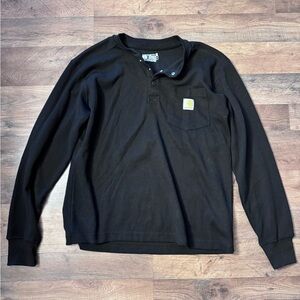 Carhartt Black Henley Shirt with Pocket